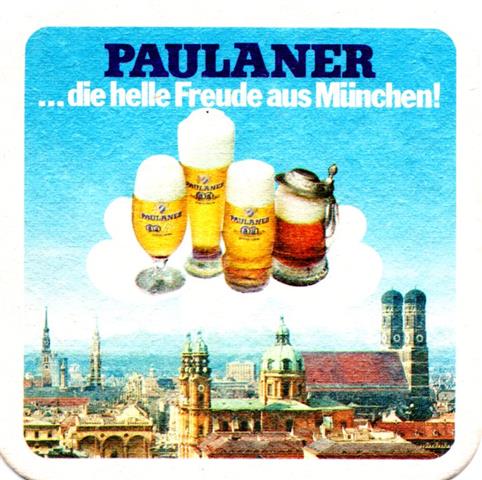 münchen m-by paulaner helle 2-4a (quad185-3 gläser & bierkrug)